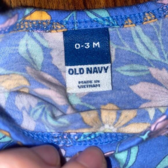 6 for $25 🎃 Old Navy Blue Floral Dress Baby Size 0-3 Months - Picture 2 of 4